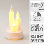 LED Kaarsen 14cm op rond plateau