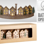 Huis Tafereel met LED 36cm - Naturel