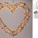 Verlichting 500LED Hart 38x36cm - Warm Wit