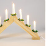 Kaarsenbrug Hout 7 lampen 38,5x4,7x29cm