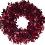 Krans Tinsel 46cm - Donker rood
