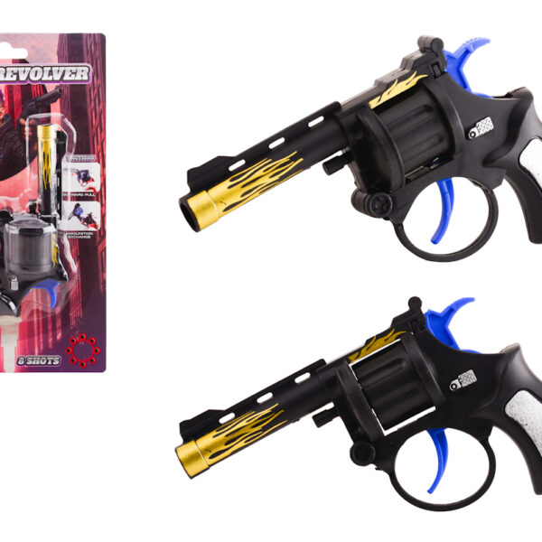 Revolver 8 shots on card