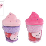 Fluffy Menu ijsje met 3 hartjes pluche 2ass 26cm