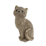 Sculptuur Poes glinster goud polystone 6x5x10,5cm