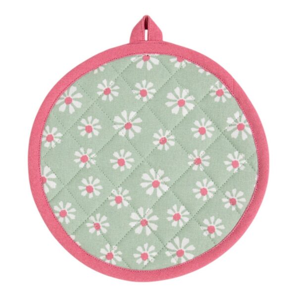 LM Pannenlap rond20cm - Daisy Flowers groen