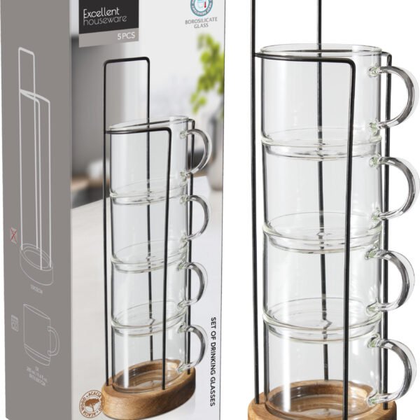 Theeglas Borosilicaatglas 280ml 5 stuks in standaard