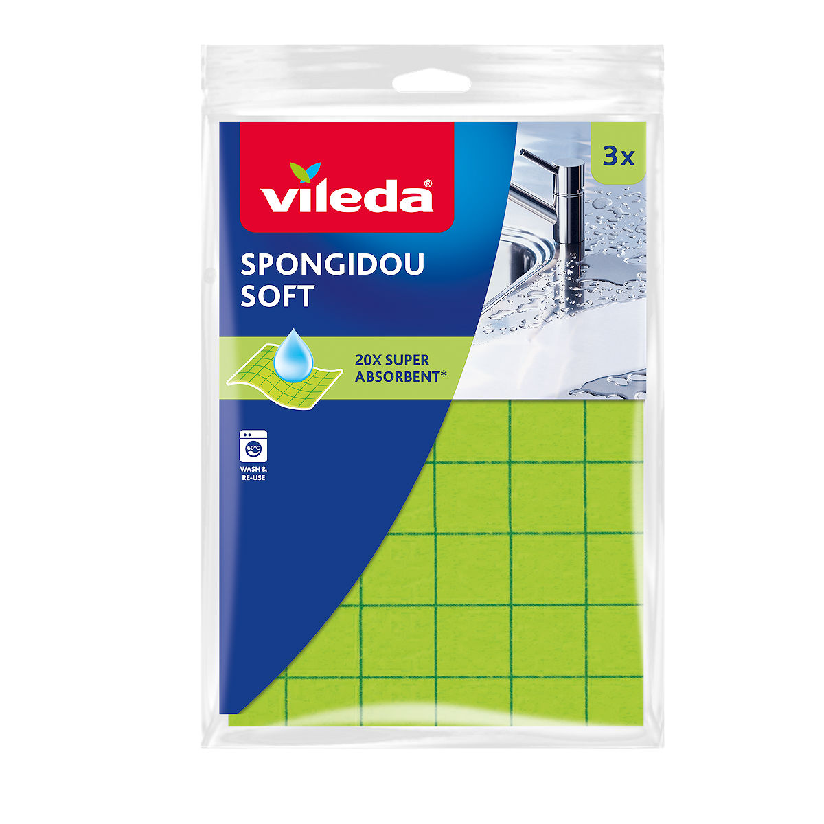Vileda Huishoudddoekjes Spongidou 3 stuks Vileda Huishoudddoekjes Spongidou 3 stuks