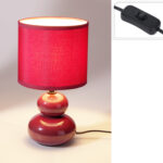Tafellamp keramieke voet - Rood 16,5x16,5x29,5cm