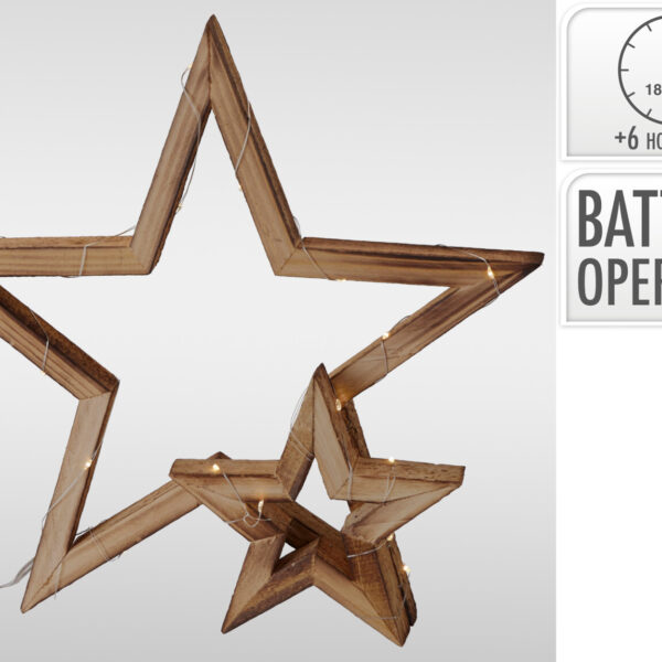 Ster 33cm met 20 LED - Naturel